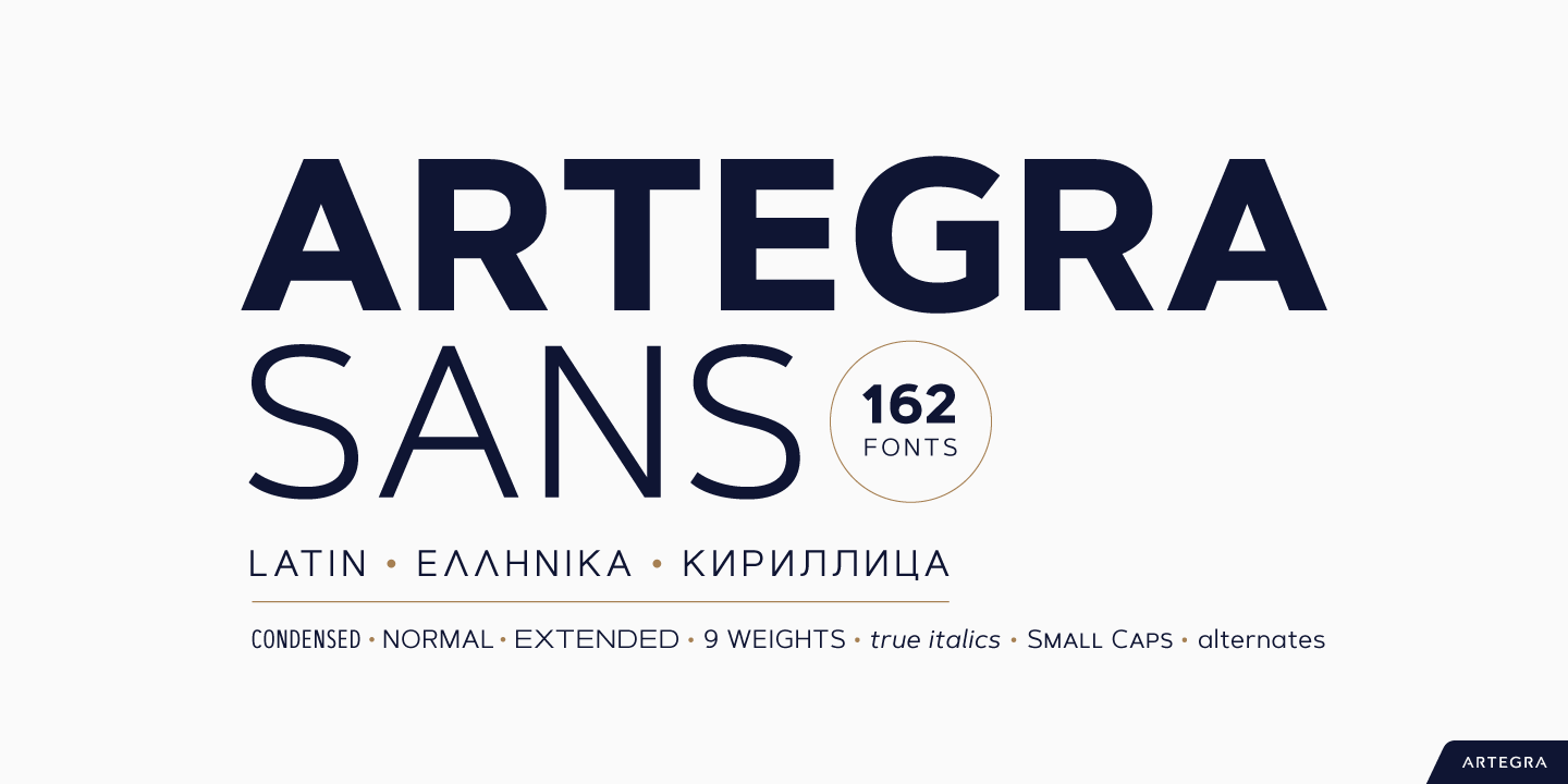 Przykład czcionki Artegra Sans Condensed SC SemiBold